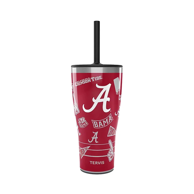 Gobelet Tervis Alabama Crimson Tide de 30 oz avec couvercle à paille