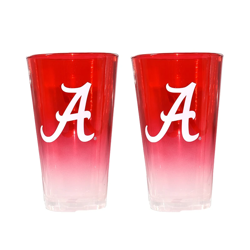 Ensemble de deux verres à bière ombrés Alabama Crimson Tide de 473 ml (16 oz) de The Memory Company