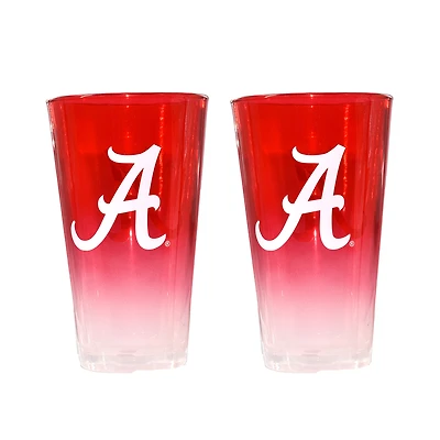 Ensemble de deux verres à bière ombrés Alabama Crimson Tide de 473 ml (16 oz) de The Memory Company