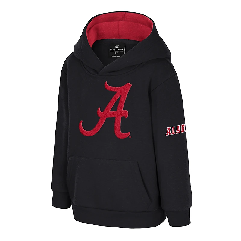 Sweat à capuche en polaire gros logo Colosseum Black Alabama Crimson Tide pour tout-petit