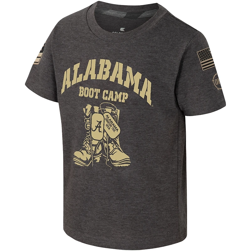 T-shirt de camp d'entraînement d'appréciation militaire pour tout-petits Colosseum Charcoal Alabama Crimson Tide OHT
