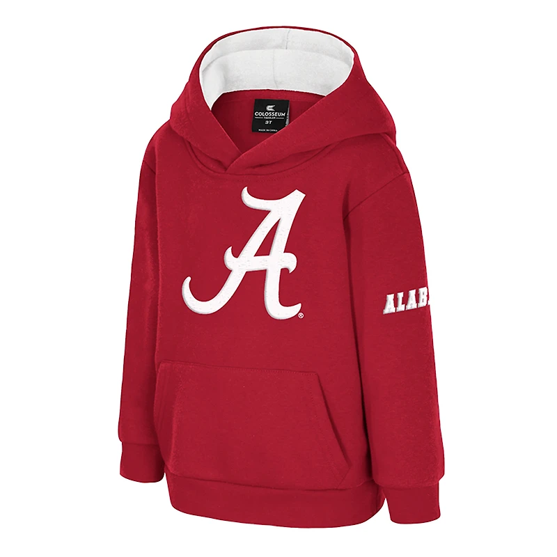 Sweat à capuche en polaire gros logo pour tout-petit Colosseum Crimson Alabama Tide