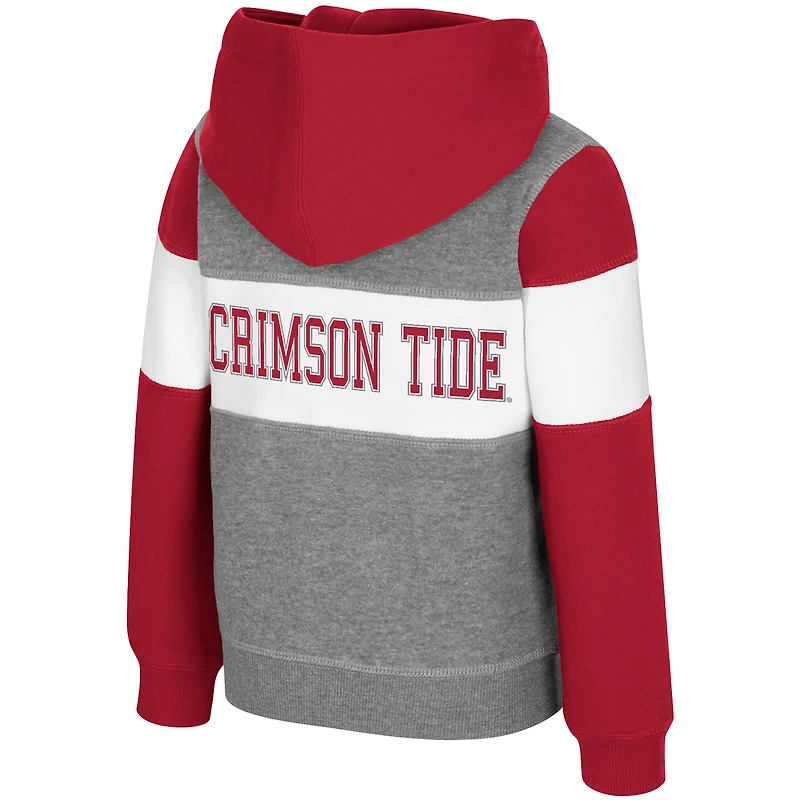 Sweat à capuche zippé pour tout-petit Colosseum Heather Grey Alabama Crimson Tide Bert