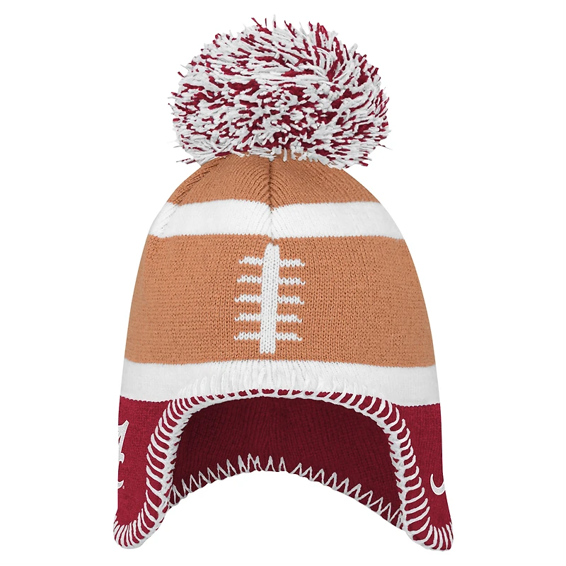 Bonnet tricoté avec pompon pour tout-petits Fanatics Brown Alabama Crimson Tide Football Head