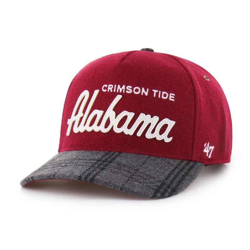 Unisex '47 Crimson Alabama Crimson Tide Windowpane Plaid Collection Hitch Adjustable Hat