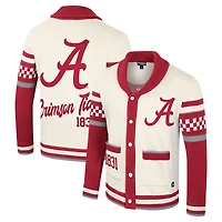 Unisex Colosseum Cream Alabama Crimson Tide Wild Collective Button-Up Jacquard Sweater