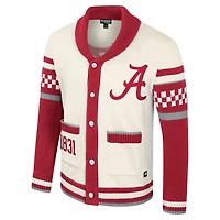 Pull jacquard boutonné unisexe Colosseum Cream Alabama Crimson Tide Wild Collective
