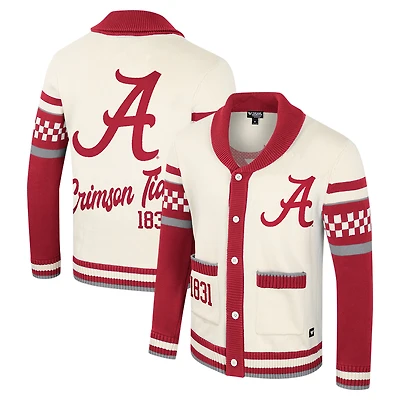 Unisex Colosseum Cream Alabama Crimson Tide Wild Collective Button-Up Jacquard Sweater