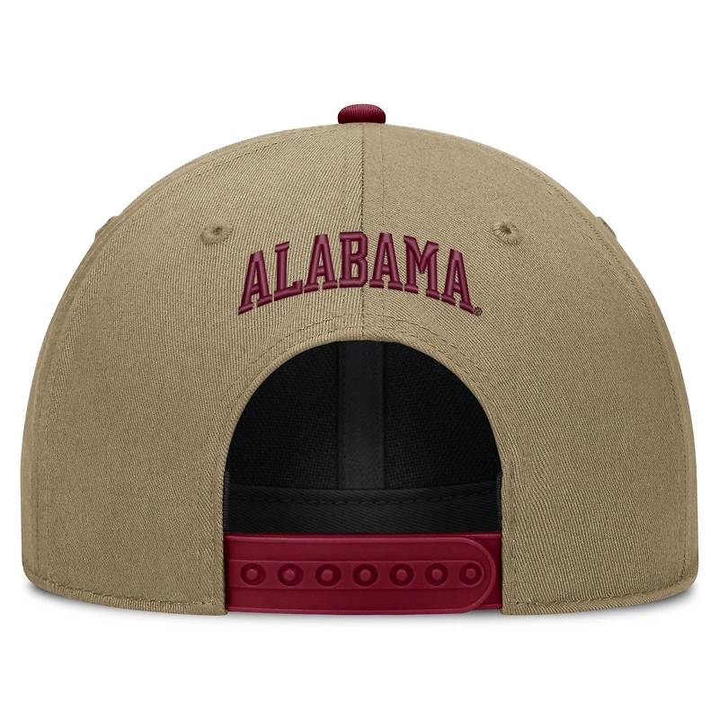 Casquette unisexe Nike beige/cramoisi Alabama Crimson Tide Primetime Rise Dri-FIT ajustable