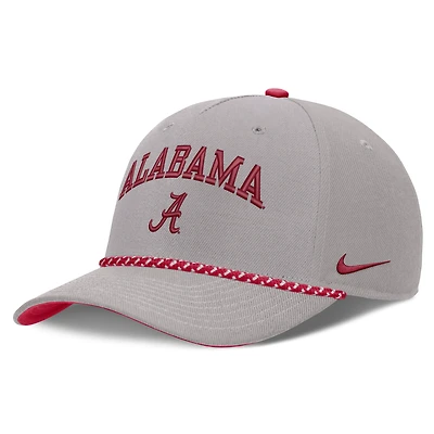 Casquette unisexe Nike grise Alabama Crimson Tide Primetime Rise Rope ajustable