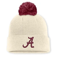 Bonnet unisexe Nike Natural Alabama Crimson Tide Campus Prep Script à revers et pompon