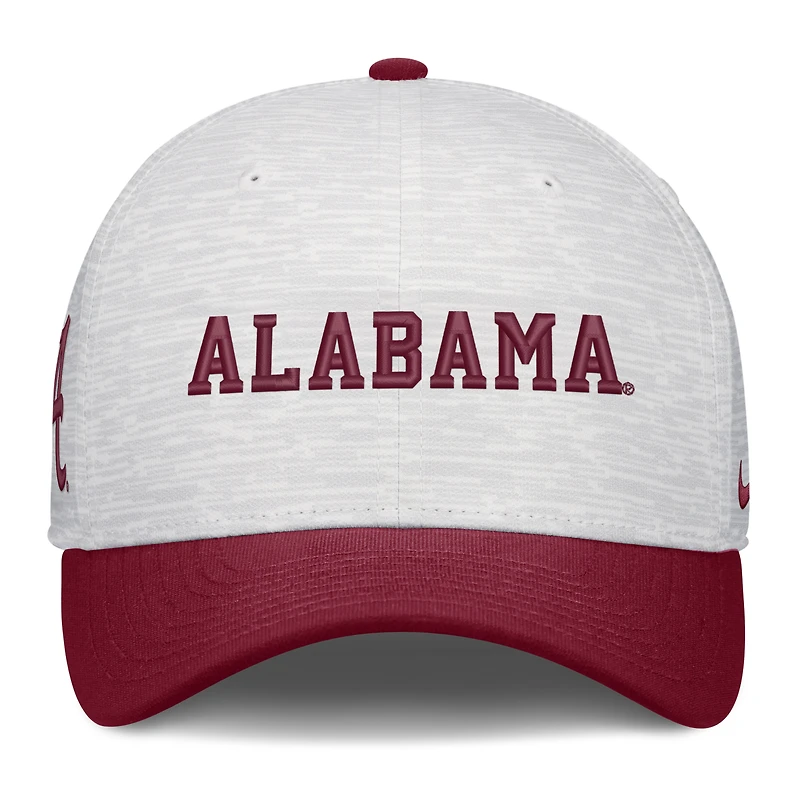 Casquette unisexe Nike blanche/cramoisie Alabama Crimson Tide Primetime Rise ajustable