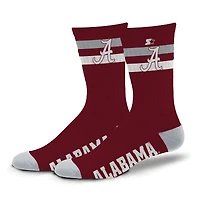 Chaussettes d'équipage unisexes Starter Alabama Crimson Tide Team Color à deux bandes