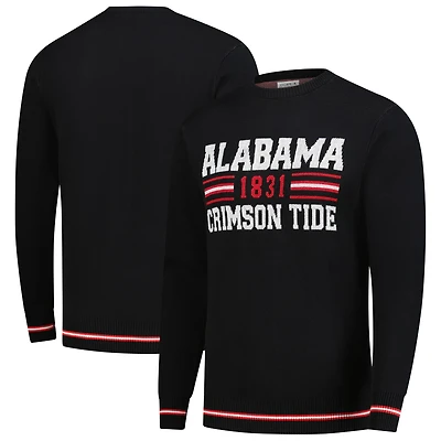 Pull unisexe Uscape Apparel noir Alabama Crimson Tide Renew Knit vintage rétro