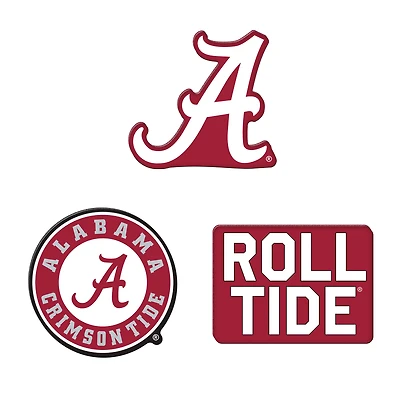 Lot de 3 aimants de réfrigérateur haut de gamme WinCraft Alabama Crimson Tide
