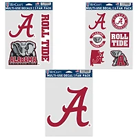 Lot de trois autocollants pour ventilateur WinCraft Alabama Crimson Tide