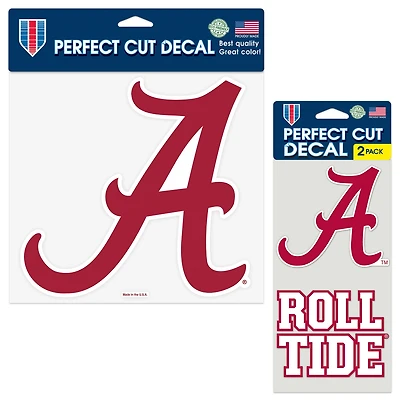 Lot de trois feuilles de décalcomanies à découpe parfaite WinCraft Alabama Crimson Tide