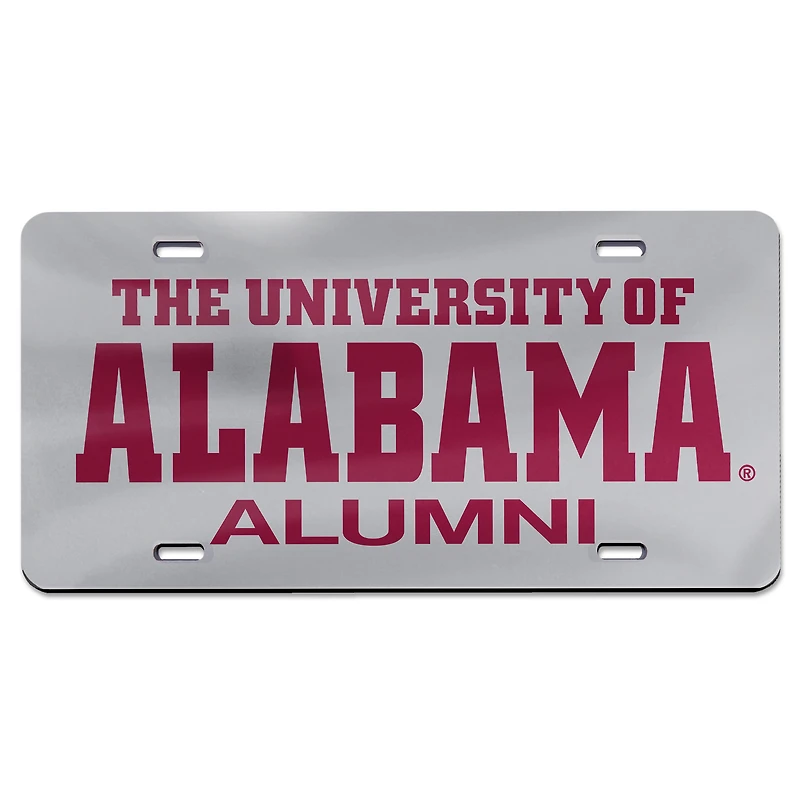 WinCraft Silver Alabama Crimson Tide Alumni Plaque d'immatriculation en acrylique découpée au laser