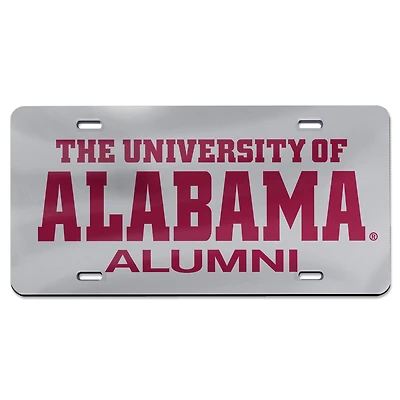 WinCraft Silver Alabama Crimson Tide Alumni Plaque d'immatriculation en acrylique découpée au laser