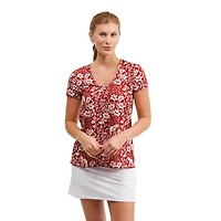Haut à col en V fleuri Blake pour femme Smith & Quinn Crimson Alabama Tide