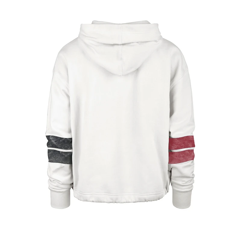Women's '47 Cream Alabama Crimson Tide Harper Adjustable Cropped Pullover Hoodie