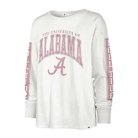 T-shirt à manches longues '47 Cream Alabama Crimson Tide Statement SOA 3-Hit pour femmes
