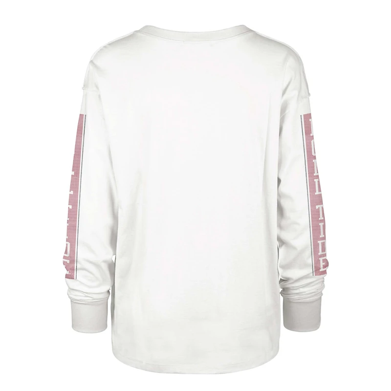 T-shirt à manches longues '47 Cream Alabama Crimson Tide Statement SOA 3-Hit pour femmes