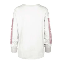 T-shirt à manches longues '47 Cream Alabama Crimson Tide Statement SOA 3-Hit pour femmes