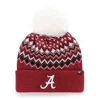 Bonnet Elsa à revers pour femme, modèle '47 Crimson Alabama Crimson Tide, avec pompon
