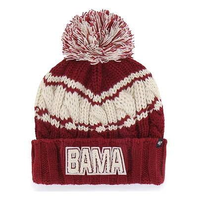 Women's '47 Crimson Alabama Crimson Tide Emma Cuffed Knit Hat with Pom