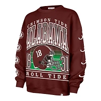 Women's '47 Crimson Alabama Tide Go Big Oversized Pullover Sweatshirt