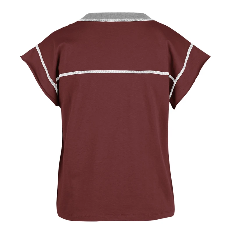 Women's '47 Crimson Alabama Tide Sound Up Maya Cutoff T-Shirt