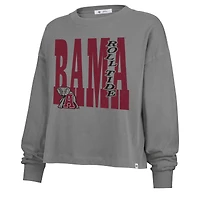 Women's '47  Gray Alabama Crimson Tide Stacked Sydney Long Sleeve T-Shirt