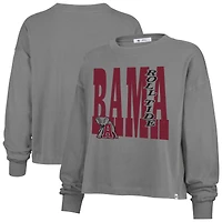 Women's '47  Gray Alabama Crimson Tide Stacked Sydney Long Sleeve T-Shirt