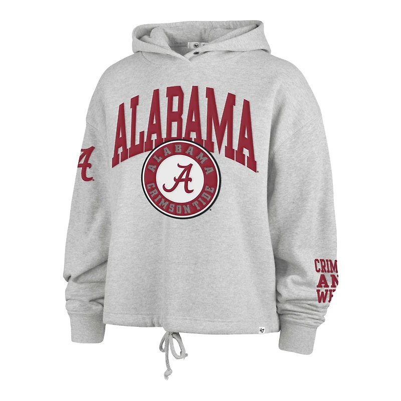 Sweat à capuche court manches longues '47 Heather Gray Alabama Crimson Tide High Hopes pour femme
