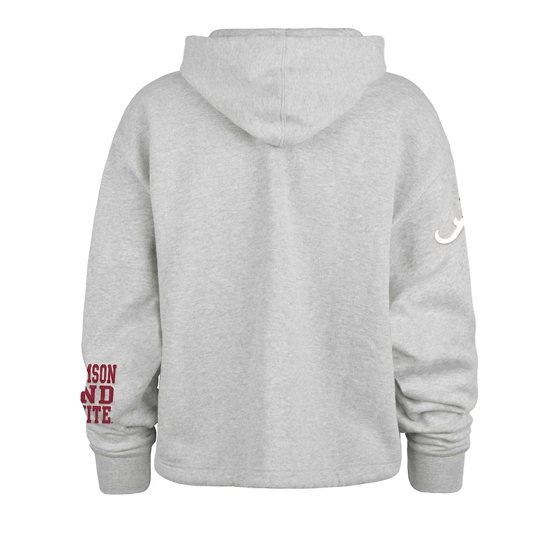 Women's '47 Heather Gray Alabama Crimson Tide High Hopes Long Sleeve Cropped Hoodie
