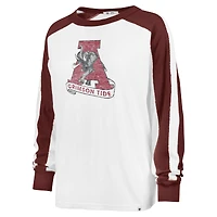 T-shirt blanc à manches longues '47 Alabama Crimson Tide Premier Caribou Raglan pour femmes