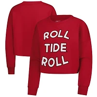 Women's Alabama Crimson Tide Gameday Social Raw Edge Boxy Cropped Sweatshirt