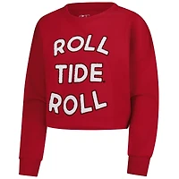 Women's Alabama Crimson Tide Gameday Social Raw Edge Boxy Cropped Sweatshirt