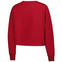 Women's Alabama Crimson Tide Gameday Social Raw Edge Boxy Cropped Sweatshirt