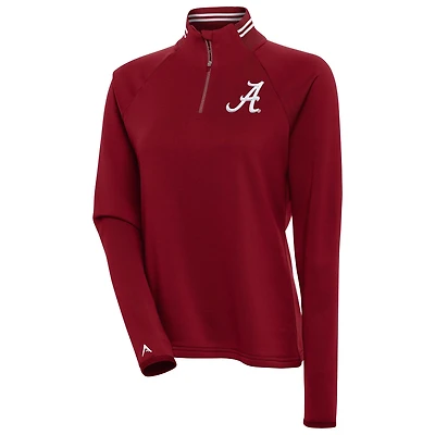 Women's Antigua  Crimson Alabama Tide Milo Quarter-Zip Pullover Top