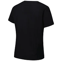 T-shirt noir pour femme avec inscription en perles cousues à la main Alabama Crimson Tide