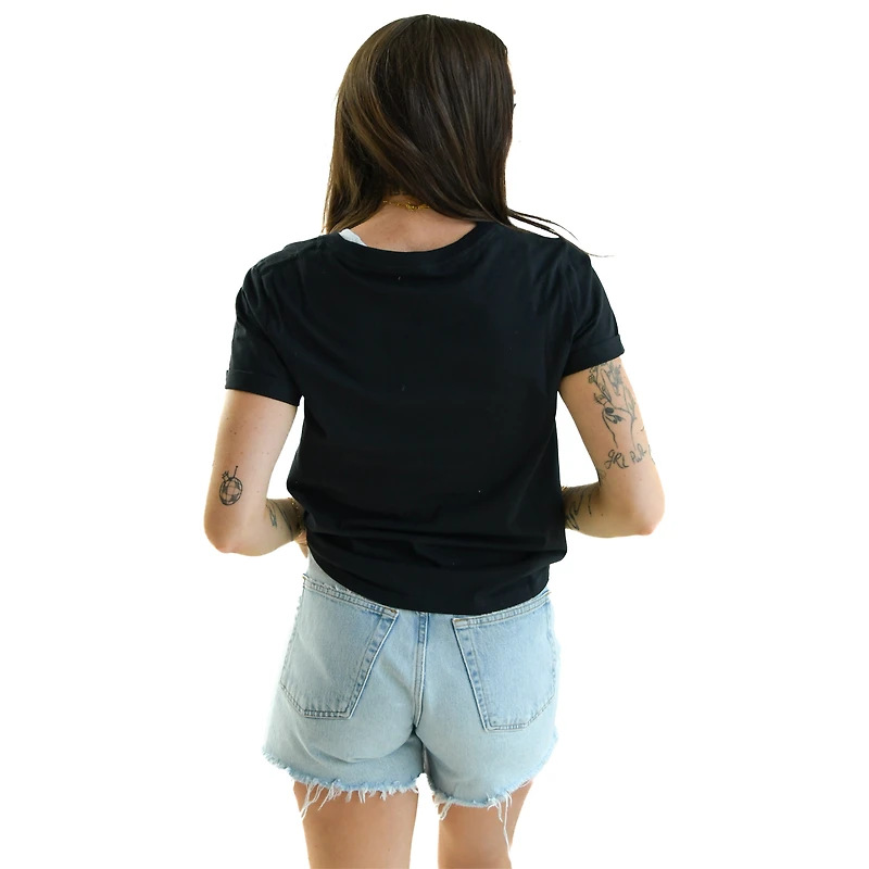 Women's Black Alabama Crimson Tide Hand Sewn Beaded Script T-Shirt