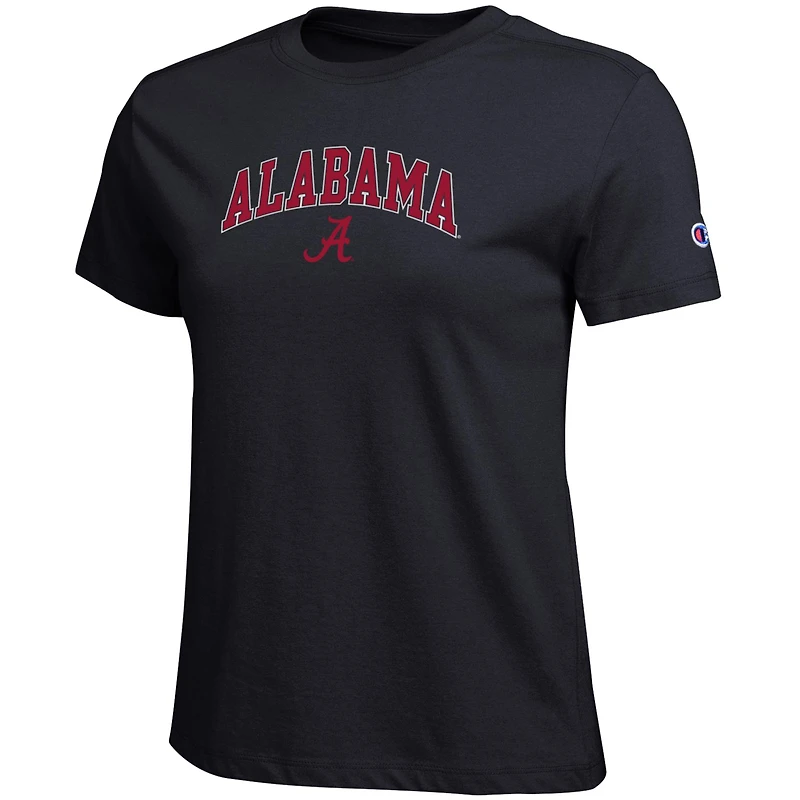 Women's Champion  Black Alabama Crimson Tide Arched Over Logo T-Shirt
