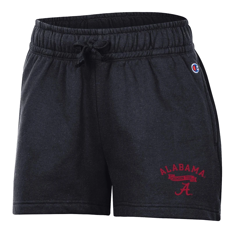 Women's Champion Black Alabama Crimson Tide Powerblend Elastic Waist Shorts