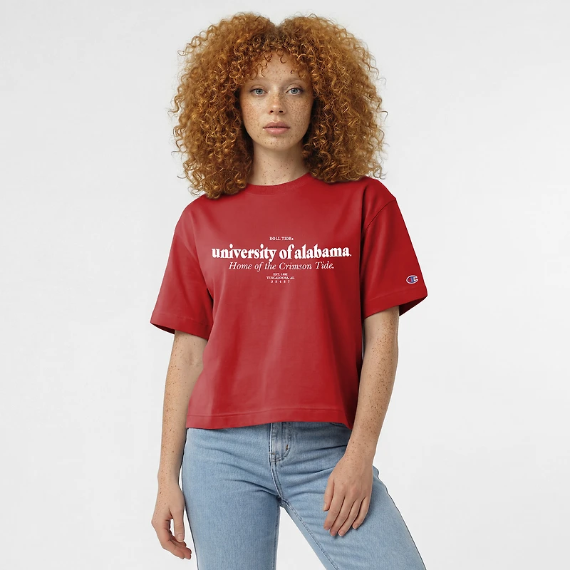 T-shirt à logo domicile Crimson Tide de l'Alabama, championne féminine