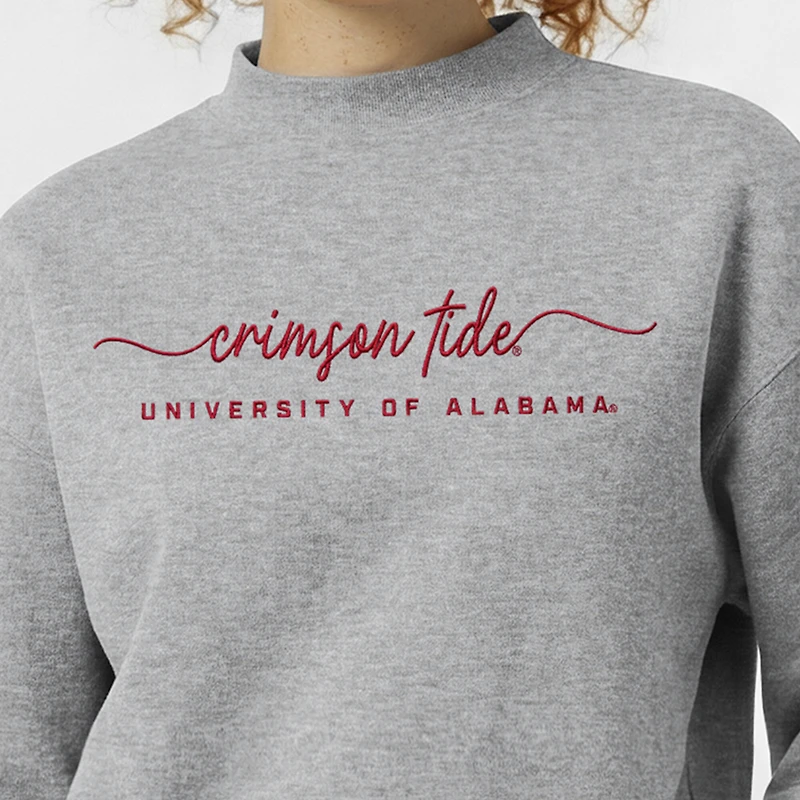 Women's Champion Gray Alabama Crimson Tide Triumph Mock Neck Sweatshirt