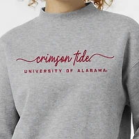 Women's Champion  Gray Alabama Crimson Tide Triumph Mock Neck Sweatshirt