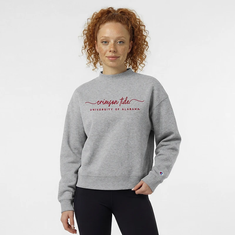 Women's Champion Gray Alabama Crimson Tide Triumph Mock Neck Sweatshirt