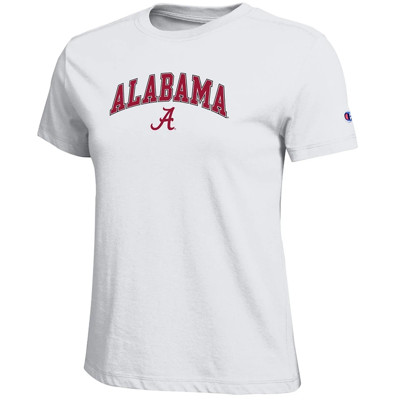 Women's Champion  White Alabama Crimson Tide Arched Over Logo T-Shirt